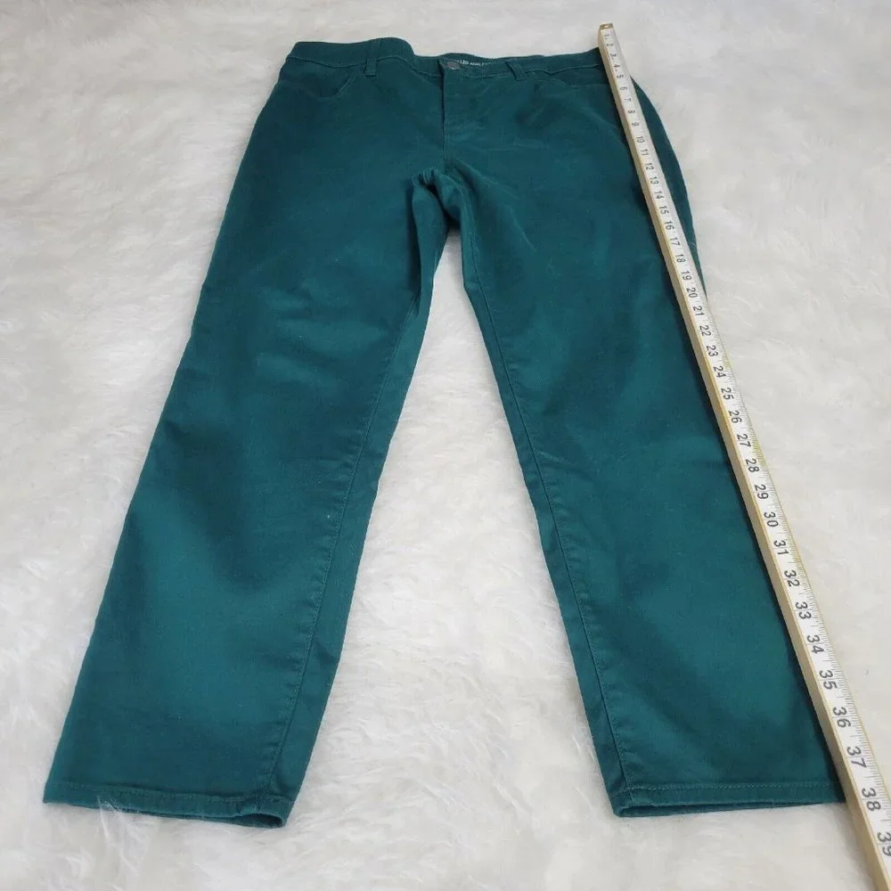 Chico's 1.5 Girlfriend Slim Leg Ankle 10 Turquoise Pants Cropped High Rise - Picture 4 of 13